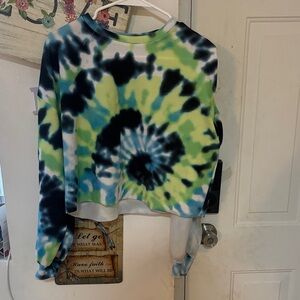 SHEIN Tie-Dye Long Sleeve Crop Top